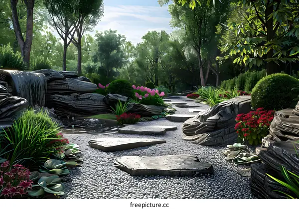 Garden landscape design renderings