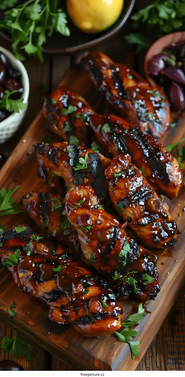 Grilled chicken with lemon and olives