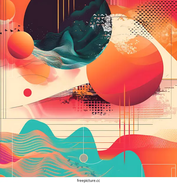 Abstract Geometric Shapes with Vibrant Colors