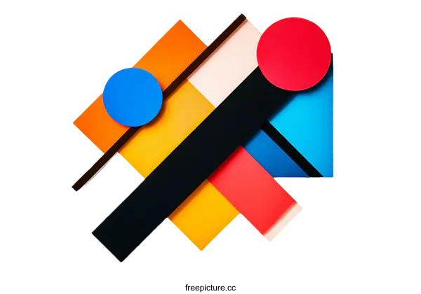 [Transparent Background PNG]Abstract Geometric Shapes Collage