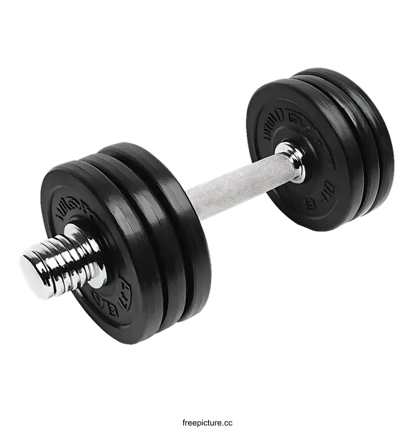 [Transparent Background PNG]Black Fitness Dumbbell Isolated on White Background