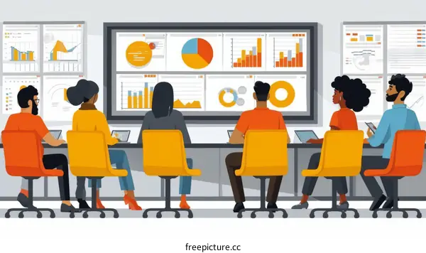 Diverse Business Team Analyzing Data in a Conference Room