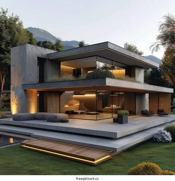 Modern Minimalist Residence with Stunning Mountain Views