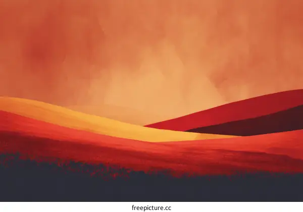 Vibrant Colorful Hillscape Landscape