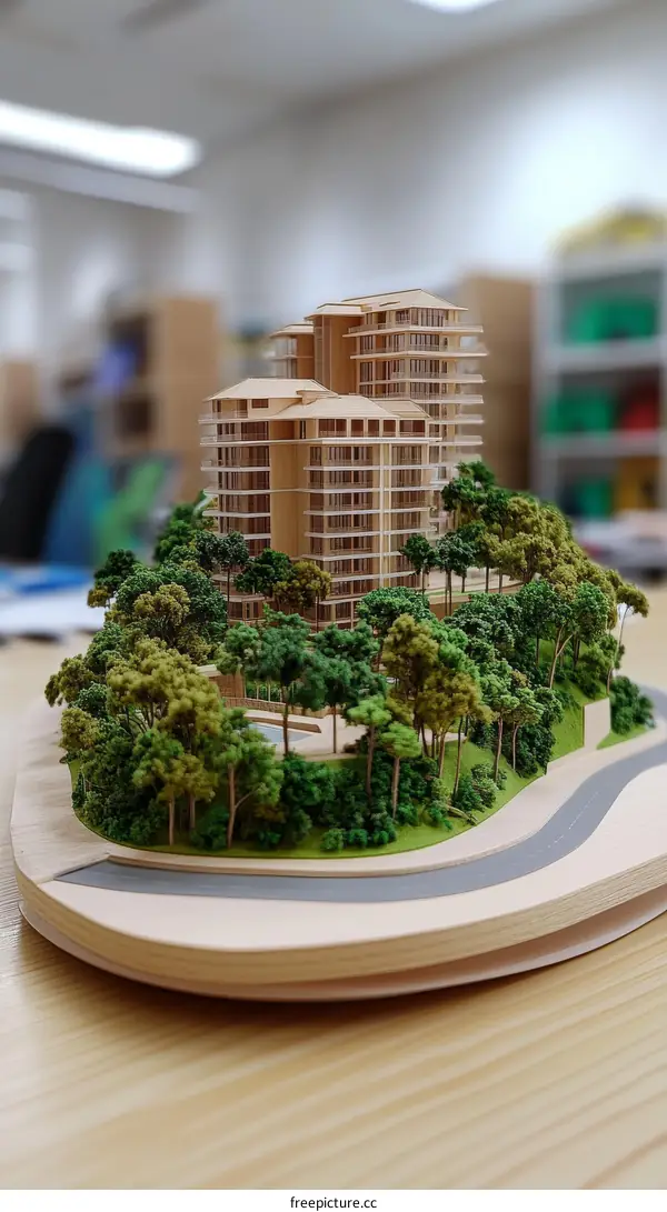 Architectural Model of Modern Residential Complex