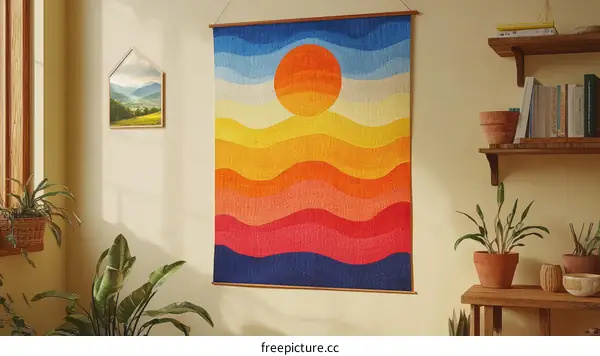 Colorful Abstract Tapestry Wall Hanging