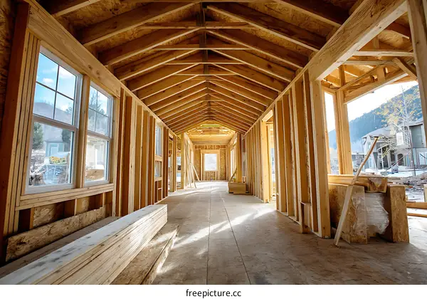 Under Construction House Interior Framing