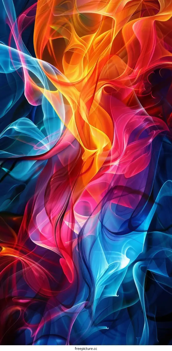 Abstract Colorful Flowing Art