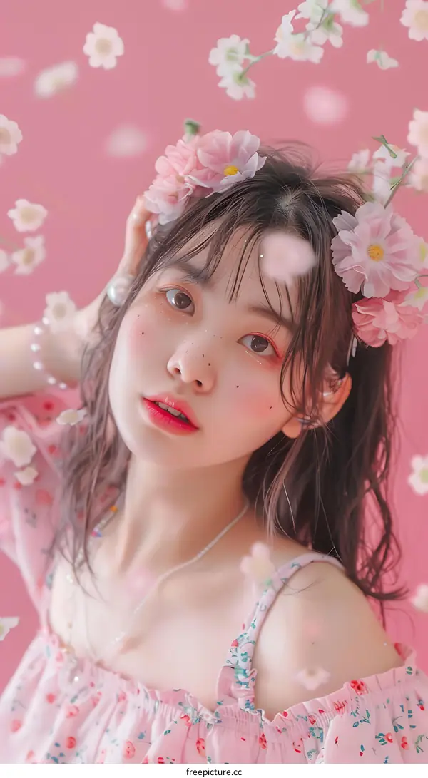 Portrait of a Young Woman with Flowers in her Hair