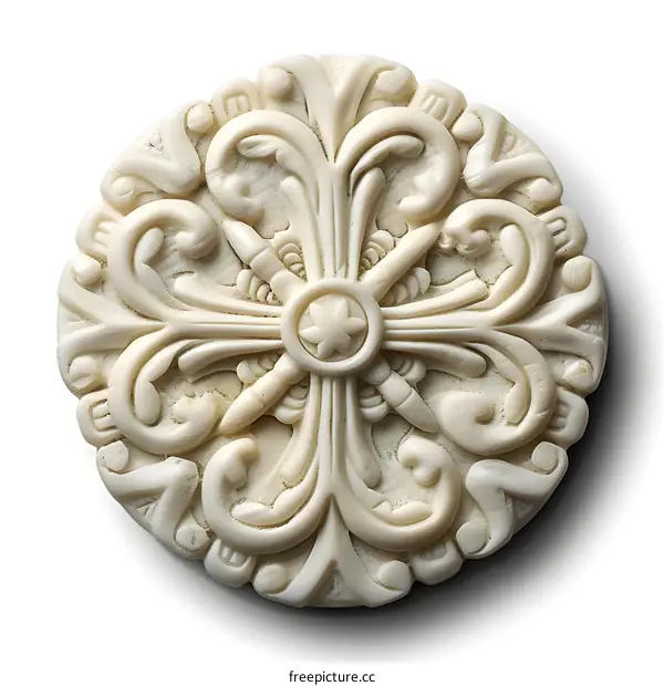 Round Decorative Ornament with Floral Design