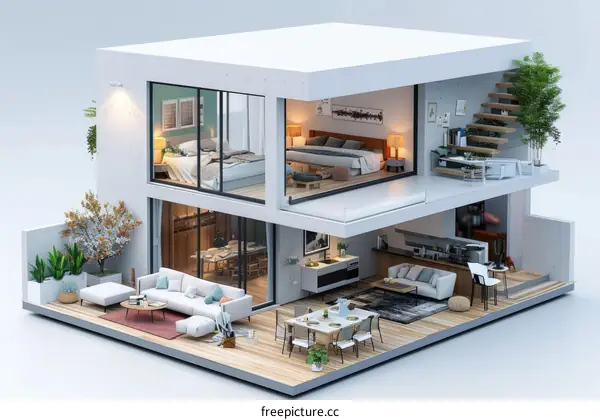 Modern house exterior and interior design