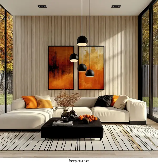 Modern Living Room Interior Design Illustration