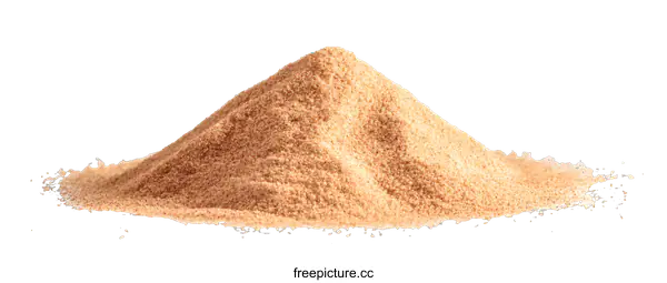 [Transparent Background PNG]Pile of Light Brown Powder on White Background