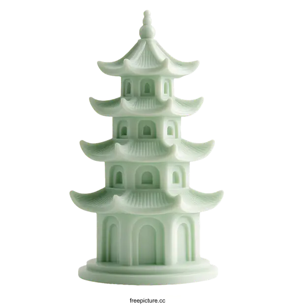 [Transparent Background PNG]Miniature Green Chinese Pagoda