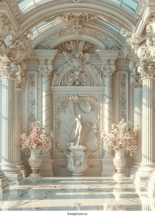 Elegant White Palace Interior Design