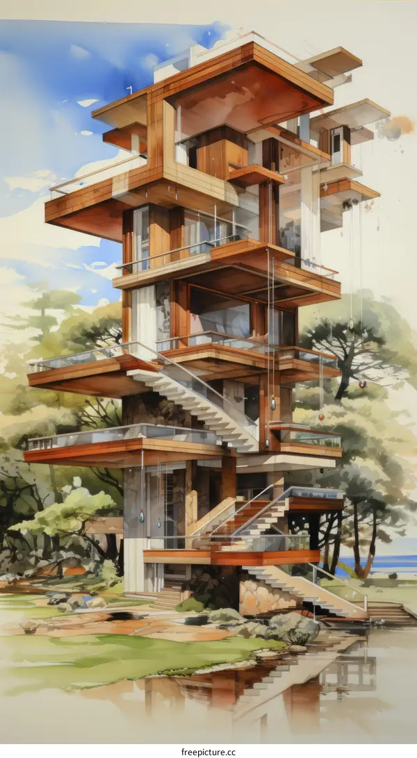 Futuristic Treehouse with Modern Architecture