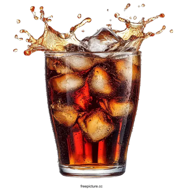 [Transparent Background PNG]Refreshing Soda with Ice Splash
