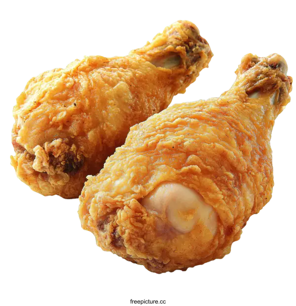 [Transparent Background PNG]Crispy Fried Chicken Drumsticks Close-up
