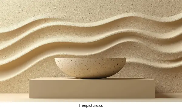 Beige Abstract Minimalist Bowl Display