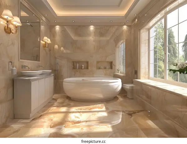 Luxury Bathroom Interior Design Illustration