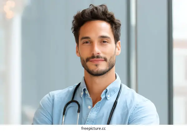 Confident Male Doctor Portrait in Professional Setting