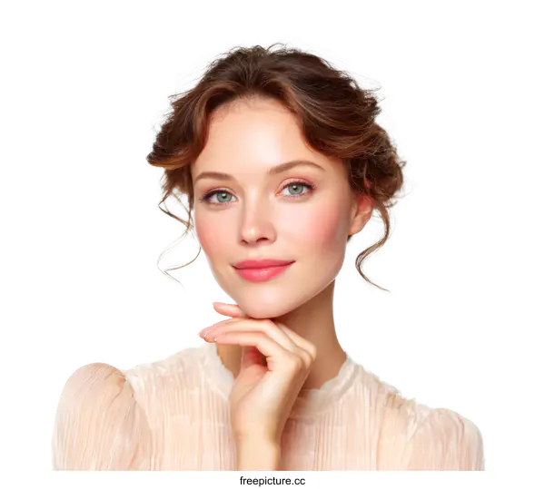 [Transparent Background PNG]Beautiful Woman Portrait with Elegant Style