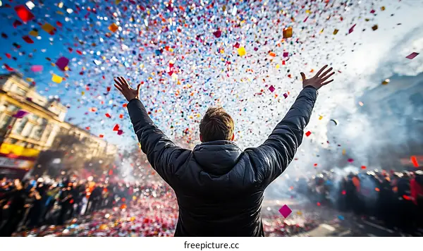 Celebrating the Joyful Festivities with Confetti Shower