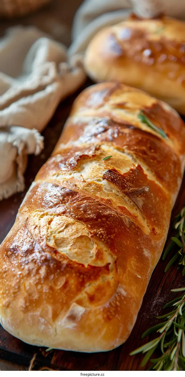 Loaf of bread on a wooden board