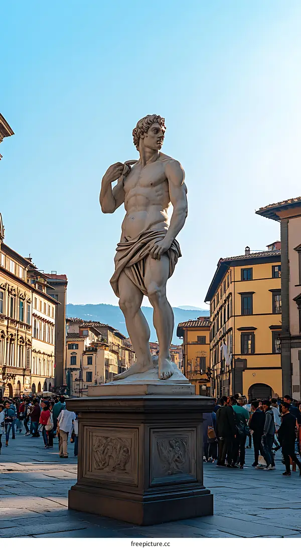 David Statue In Piazza Della Signoria Florence Italy