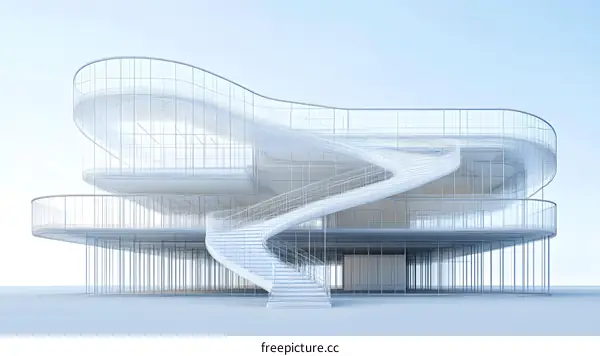 Modern Wireframe Building Architecture Design