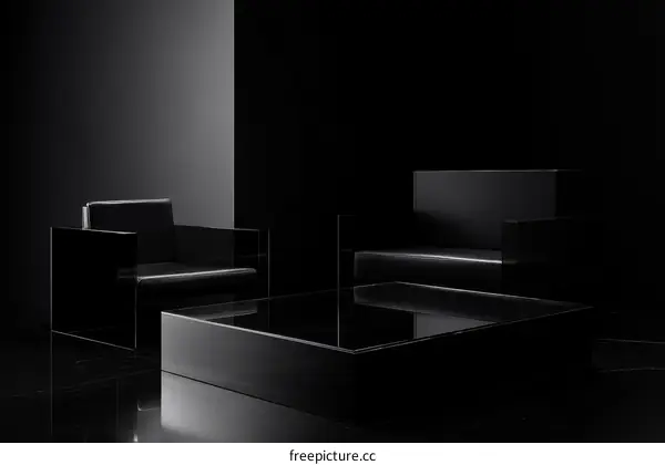Modern Minimalist Black Furniture Showcase