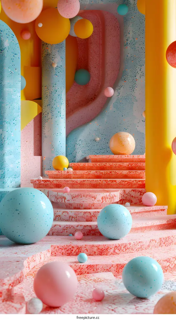 Abstract Colorful Spheres and Geometric Shapes