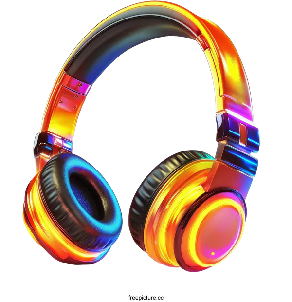 [Transparent Background PNG]Colorful Headphones Illustration