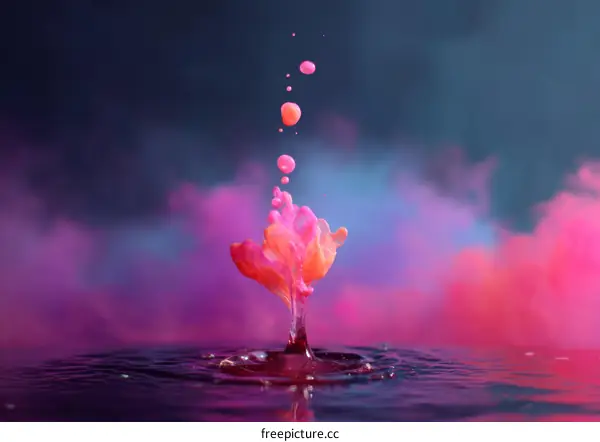 Abstract Colorful Liquid Splash Art