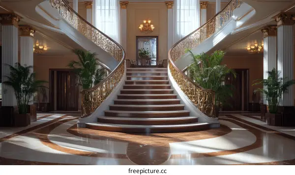 Grand Staircase Interior Design Illustration