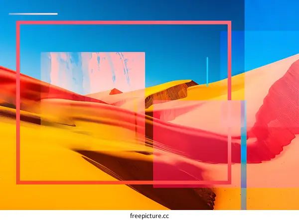 Abstract Desert Landscape with Geometric Shapes