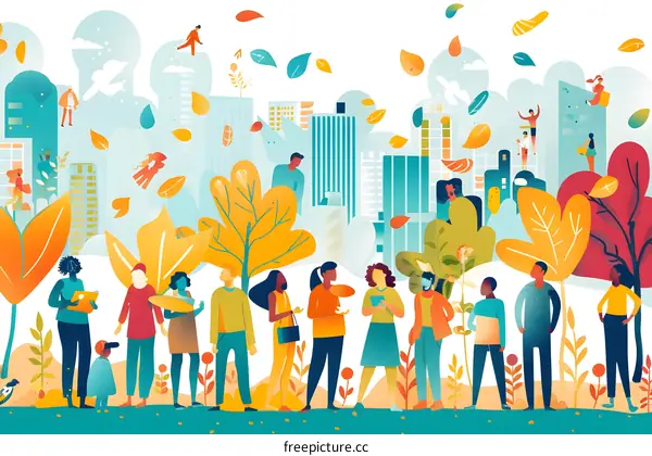 Diversity and Inclusion Cityscape Illustration