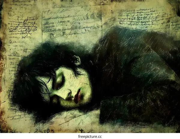 Sleeping Woman in Vintage Style