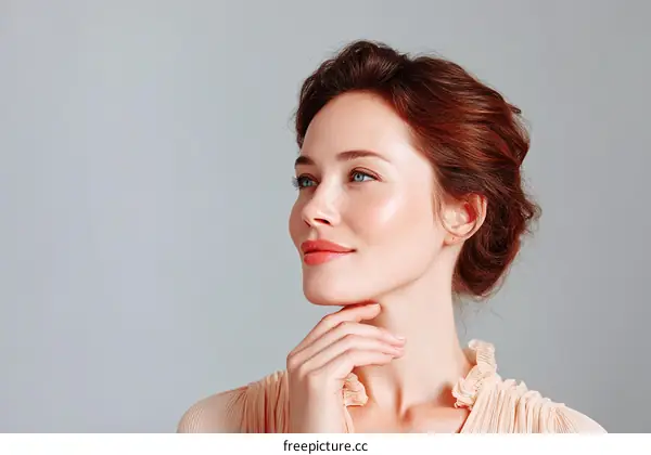 Close-up Portrait of a Woman with Beautiful Skin