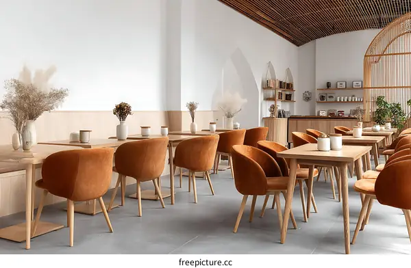 Modern Restaurant Interior Design with Rustic Accents