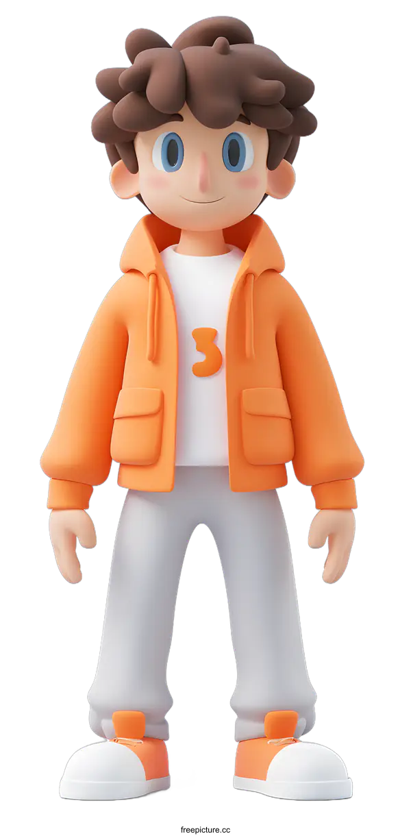 [Transparent Background PNG]3D cartoon character of a boy
