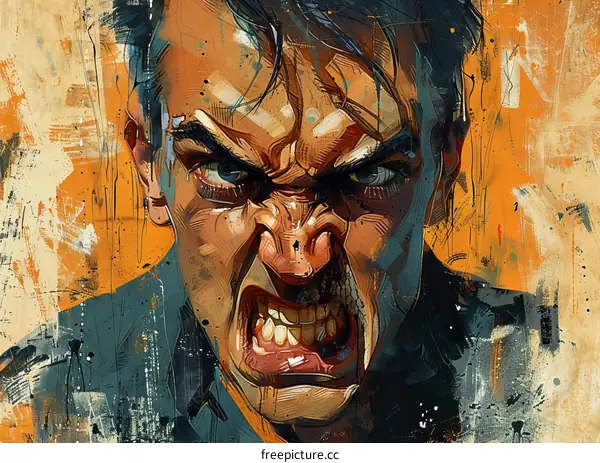Illustration of an angry man
