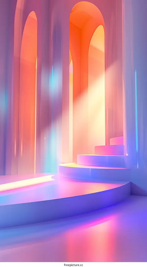 Neon Pink Futuristic Corridor