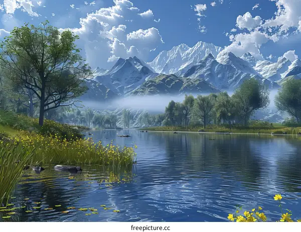 Mesmerizing Mountains, Lake and Trees