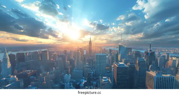 New York City Skyline at Sunset