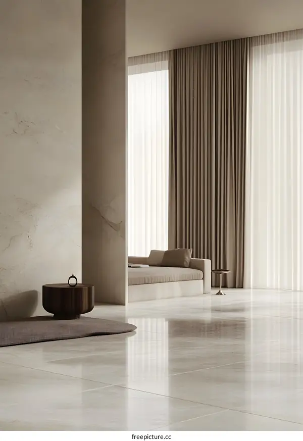 Minimalist Interior Design with Beige Tones and Natural Light