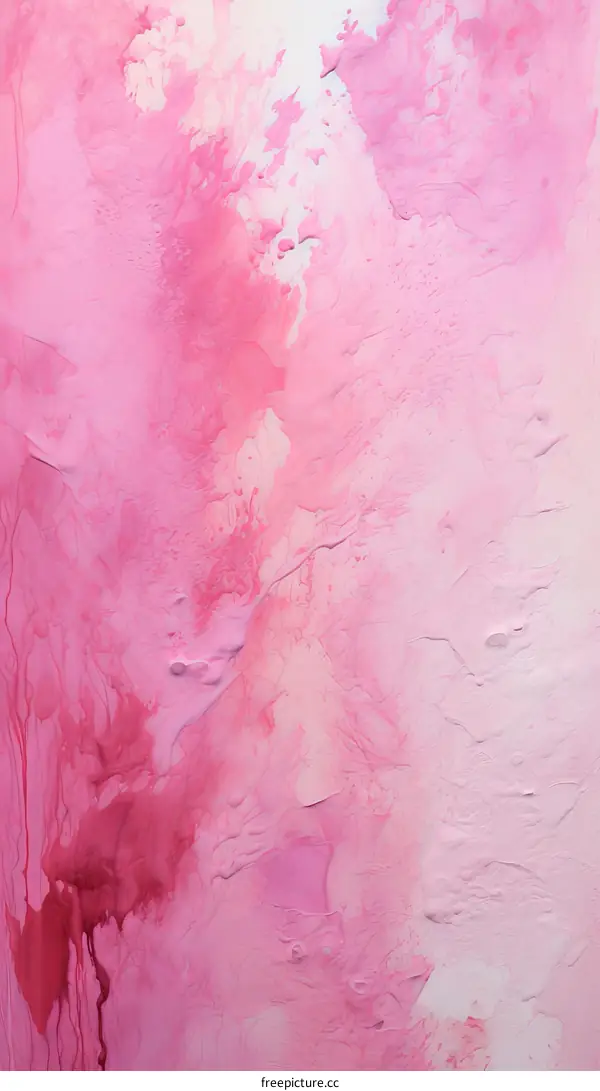 Pink and White Abstract Canvas Painting