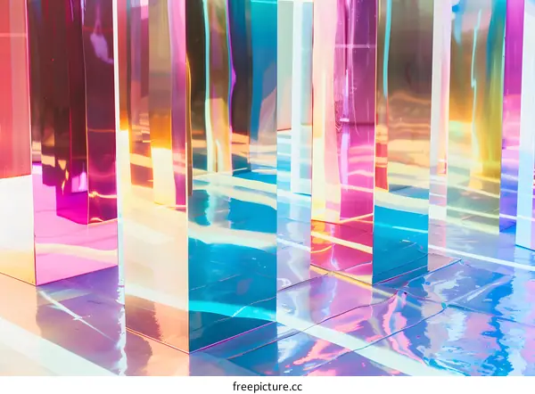 Holographic Glass Blocks Abstract Background