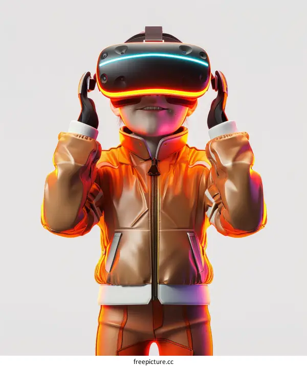 An illustration of a person wearing a virtual reality headset