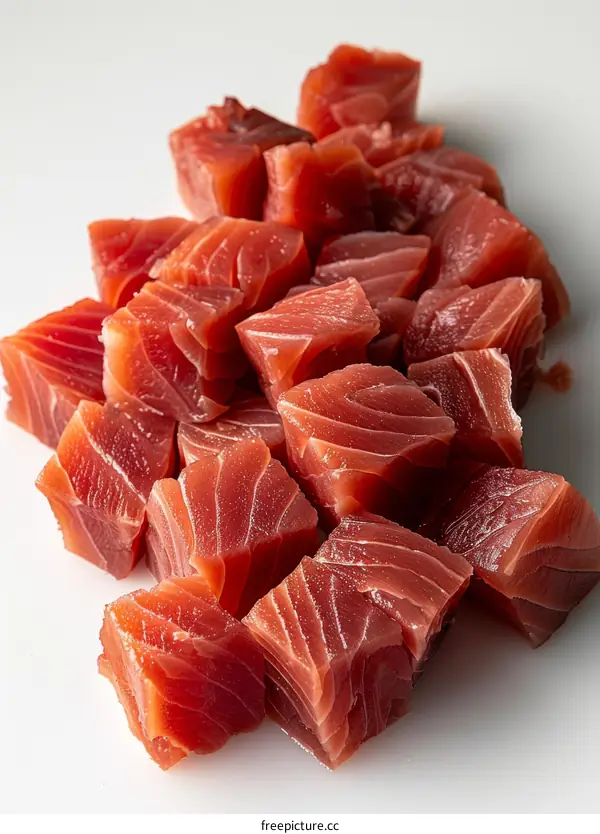 diced raw tuna